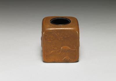 图片[3]-Molded gourd water container with crane and deer motifs, Kangxi reign (1662-1722), Qing dynasty-China Archive